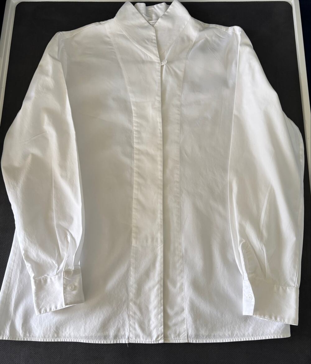 Orvis Women’s Size 14 White Cotton Blouse Hidden Button Long Sleeve Classic